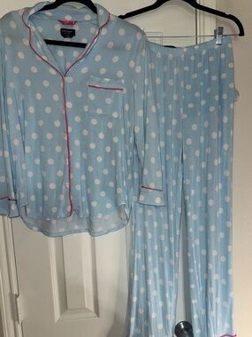 kate spade Light Blue and White Polka Dot PJ Set